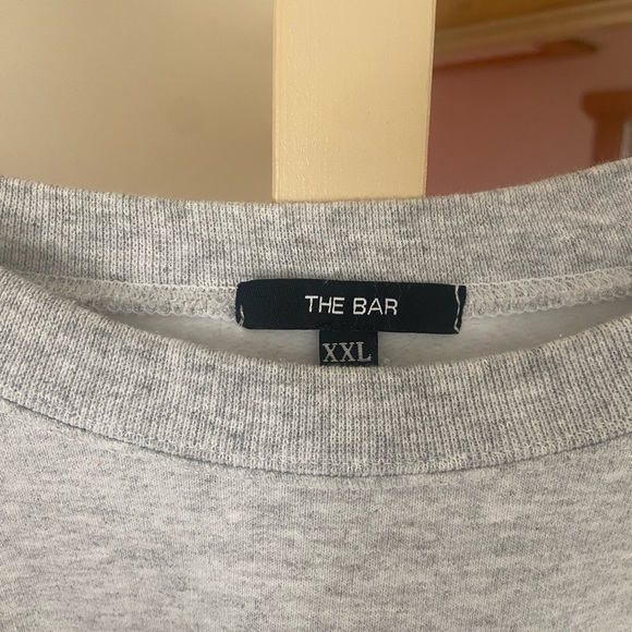 The Bar Varsity Sweatshirt Heather Grey with Lemon/Yellow Size XXL - Picture 3 of 13